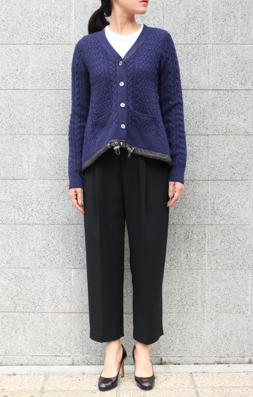 sacai luck / Drawstring Hem Cable Knit Cardigan – MaW SAPPORO