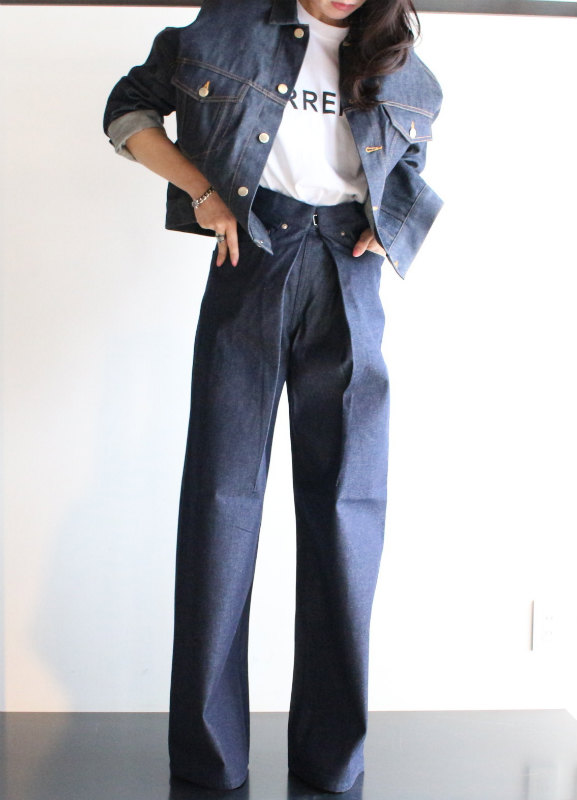 裾幅約315cmJOHN LAWRENCE SULLIVAN wide denim pants