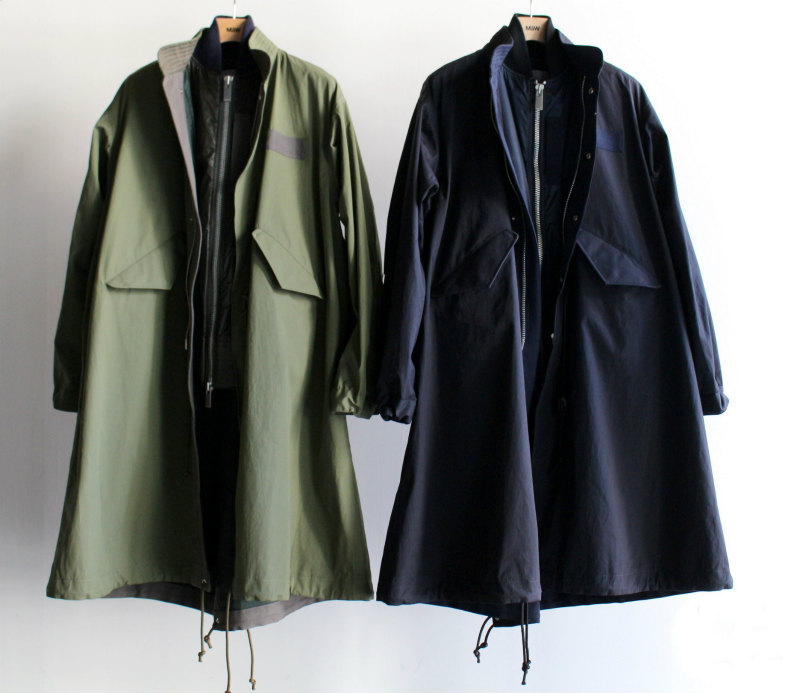 Sacai ネイビー モッズ コート-