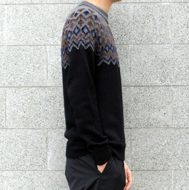 kolor BEACON] Extra fine merino wool Nordic Patterns Knit – MaW 