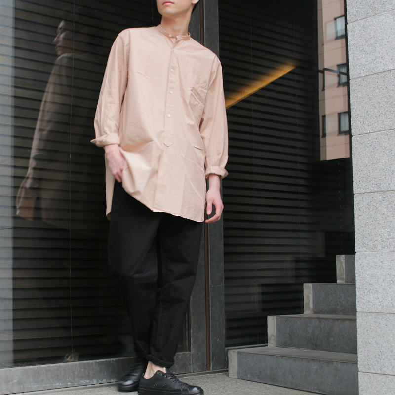 希少　美品　18ss COMOLI  バンドカラーシャツ SAND PINK