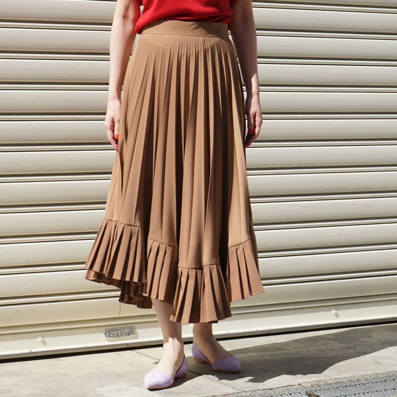 CLANE  3way DOUBLE LAYER PLEATS SKIRT