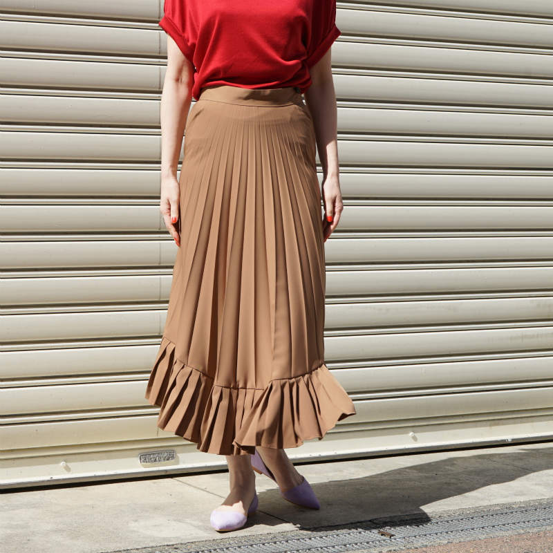 CLANE  3way DOUBLE LAYER PLEATS SKIRT