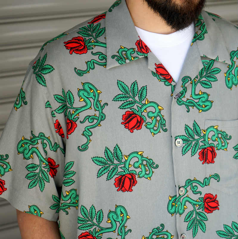 UNUSED] Rose Pattern Short-Sleeve Shirt – MaW SAPPORO