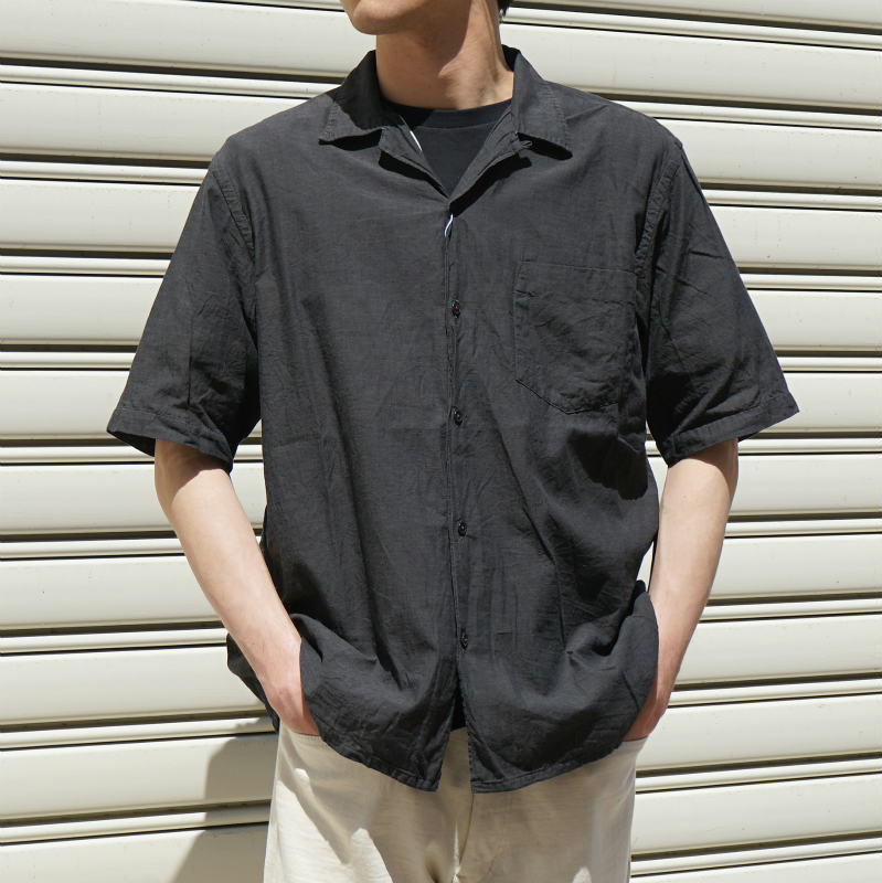 COMOLI ベタシャンopen collar shirts (navy） | gulatilaw.com