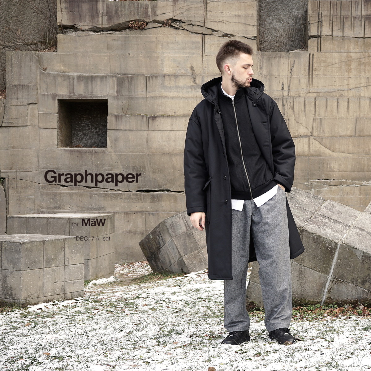 graphpaper Selvage Wool Padding Coat www.mecadraft.com