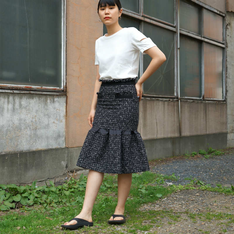 OSサカイsacai0ウエストサカイ 20SS Summer Tweed Skirt ツイード スカート