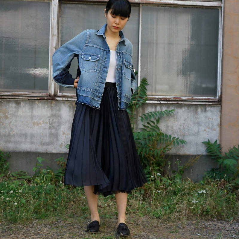 約46ｃｍsacai  Denim MA-1 jacket