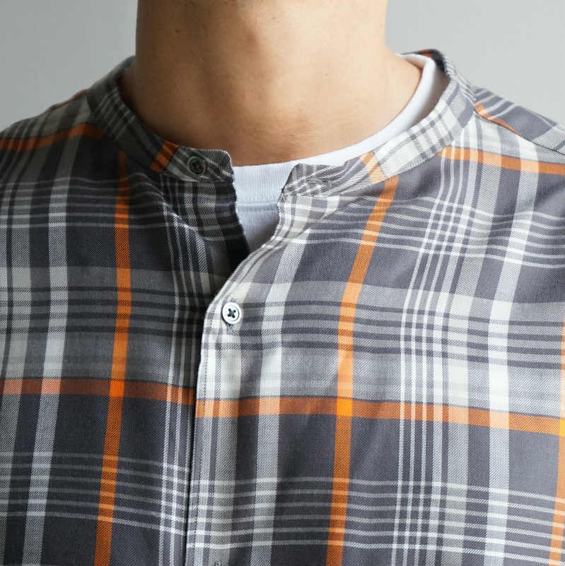 Graphpaper] Tencel Check Band Collar Big Sleeve Shirt – MaW SAPPORO