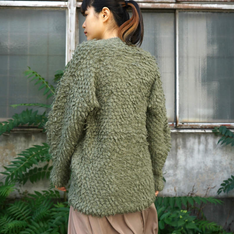 mohair loop bulky knit cardigan