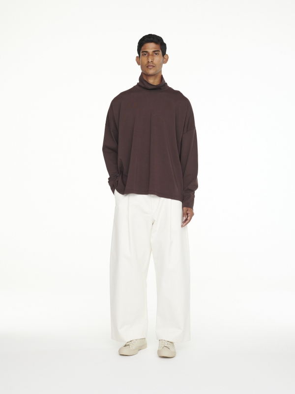 STUDIO NICHOLSON ] -SORTE – PEACHED COTTON TWILL VOLUME PLEAT ...