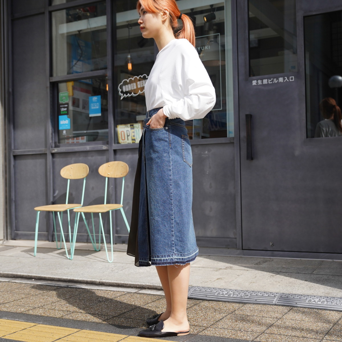 SACAI Denim Skirt デニムスカート - ひざ丈スカート