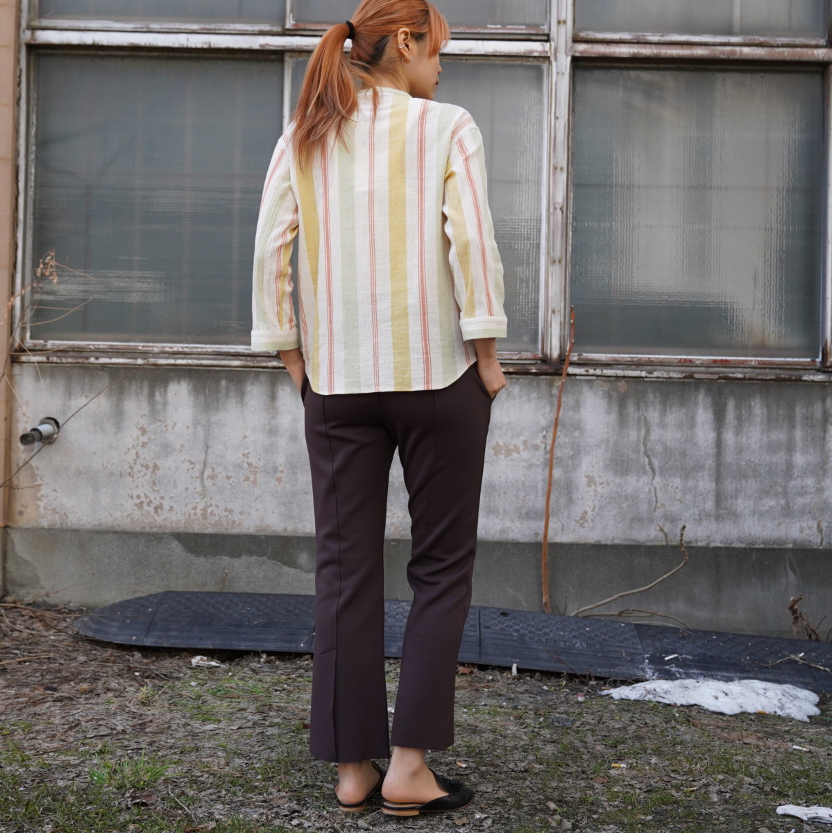PHEENY] Cotton stripe kung fu shirt – MaW SAPPORO