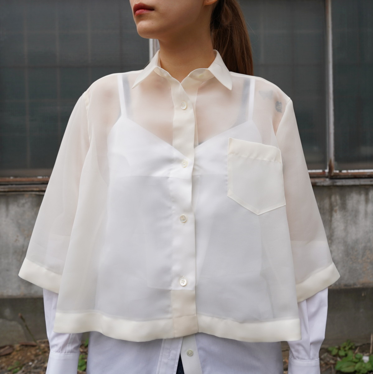 sacai] Organza x Cotton Poplin Shirt – MaW SAPPORO