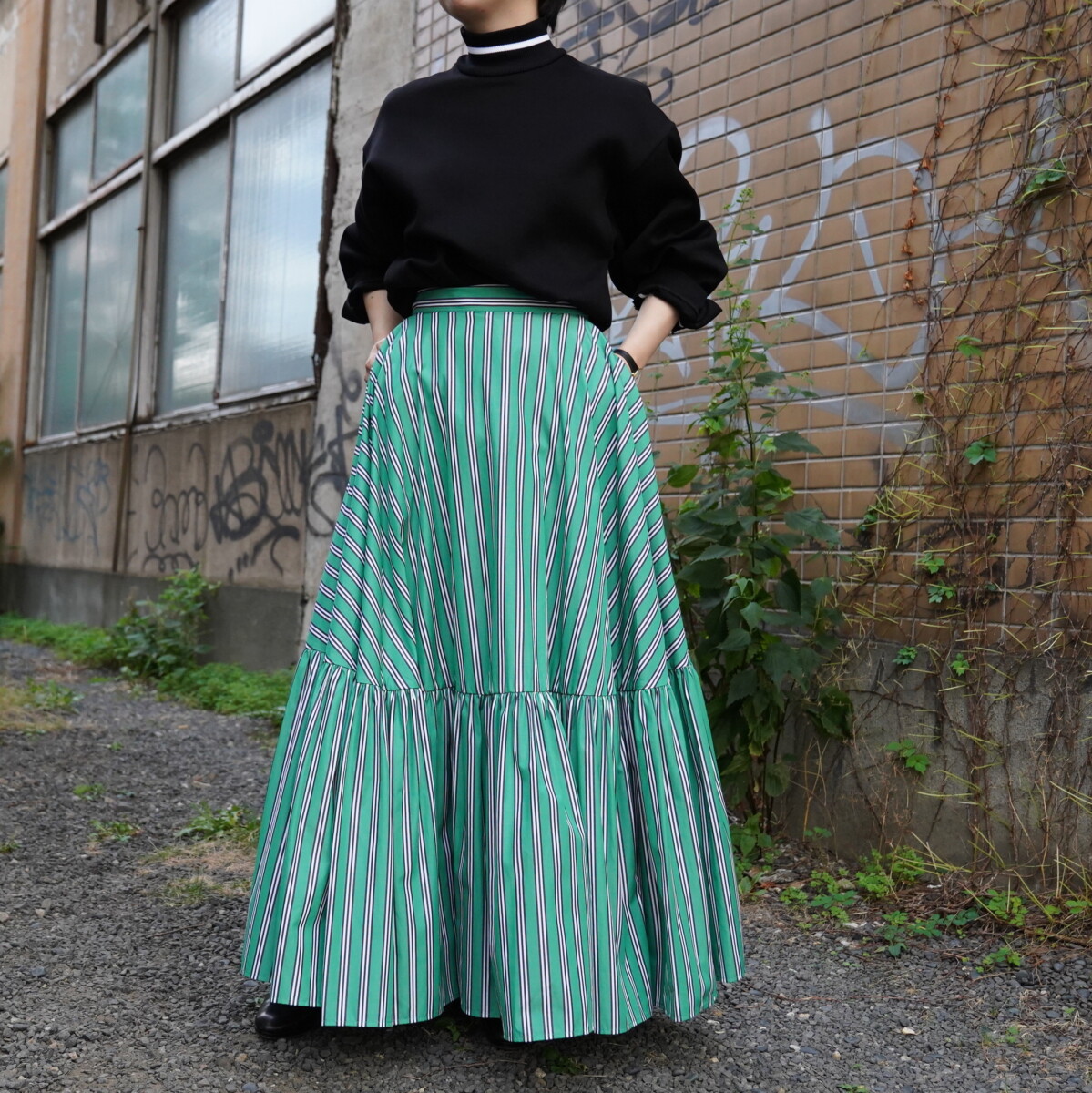 PLAN C STRIPE マキシスカート | labiela.com