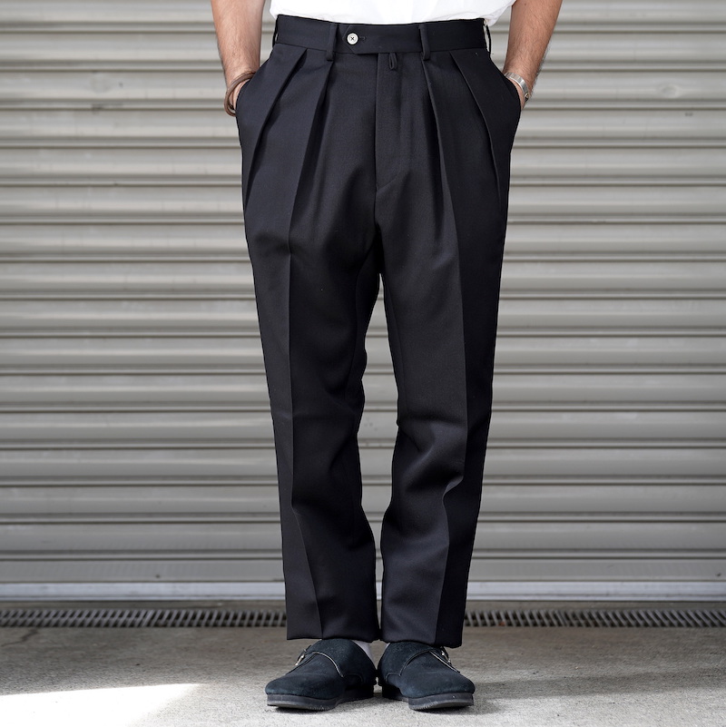 2023お得 NEAT Wool Gabardine Tapered black 48 r6MFz-m40651132397