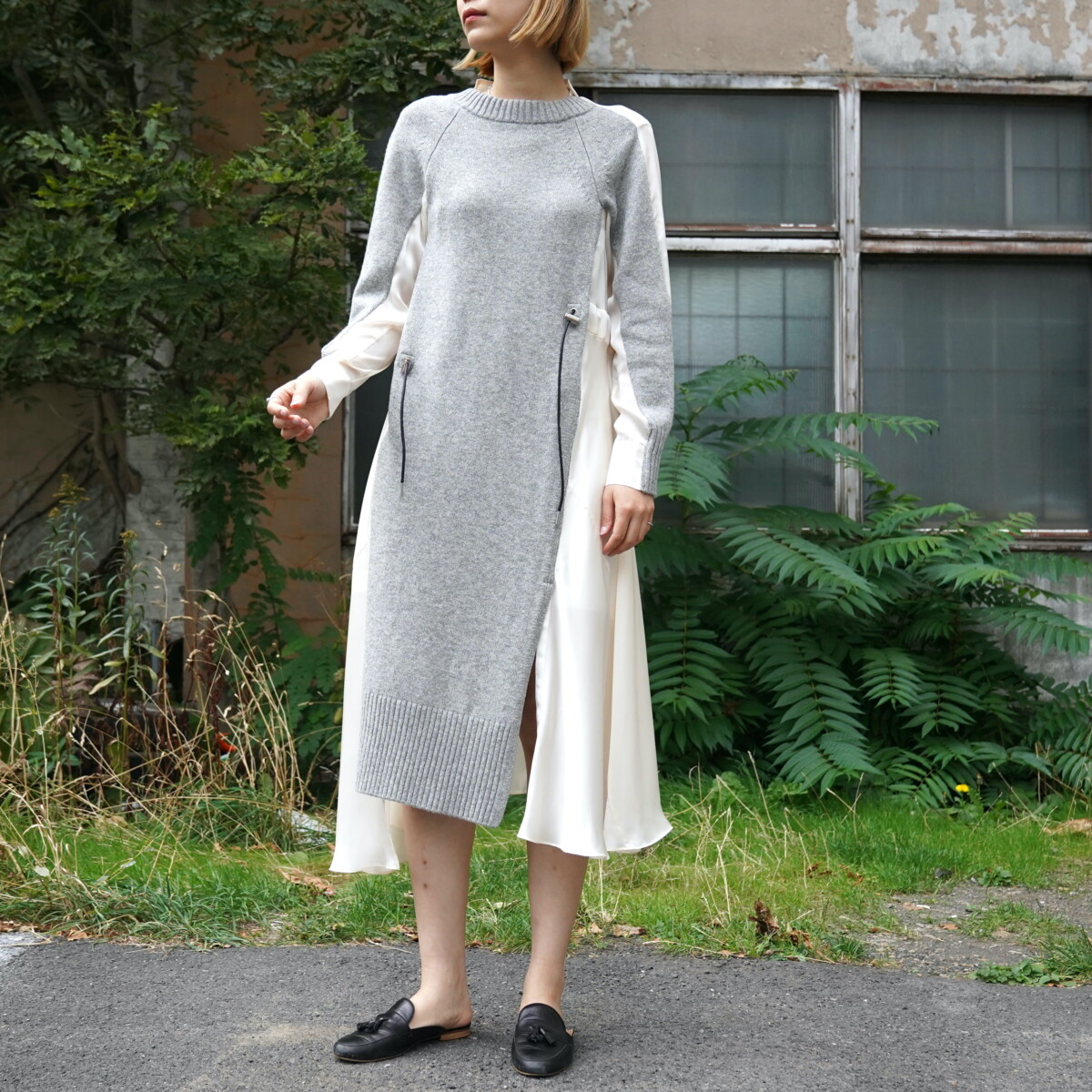 定価16万ですsacai Cashmere Knit Dress グレー　size1