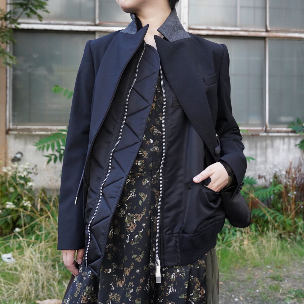 sacai 22ss suiting mix jacket 黒 メンズ サイズ1 - 通販 - csa ...