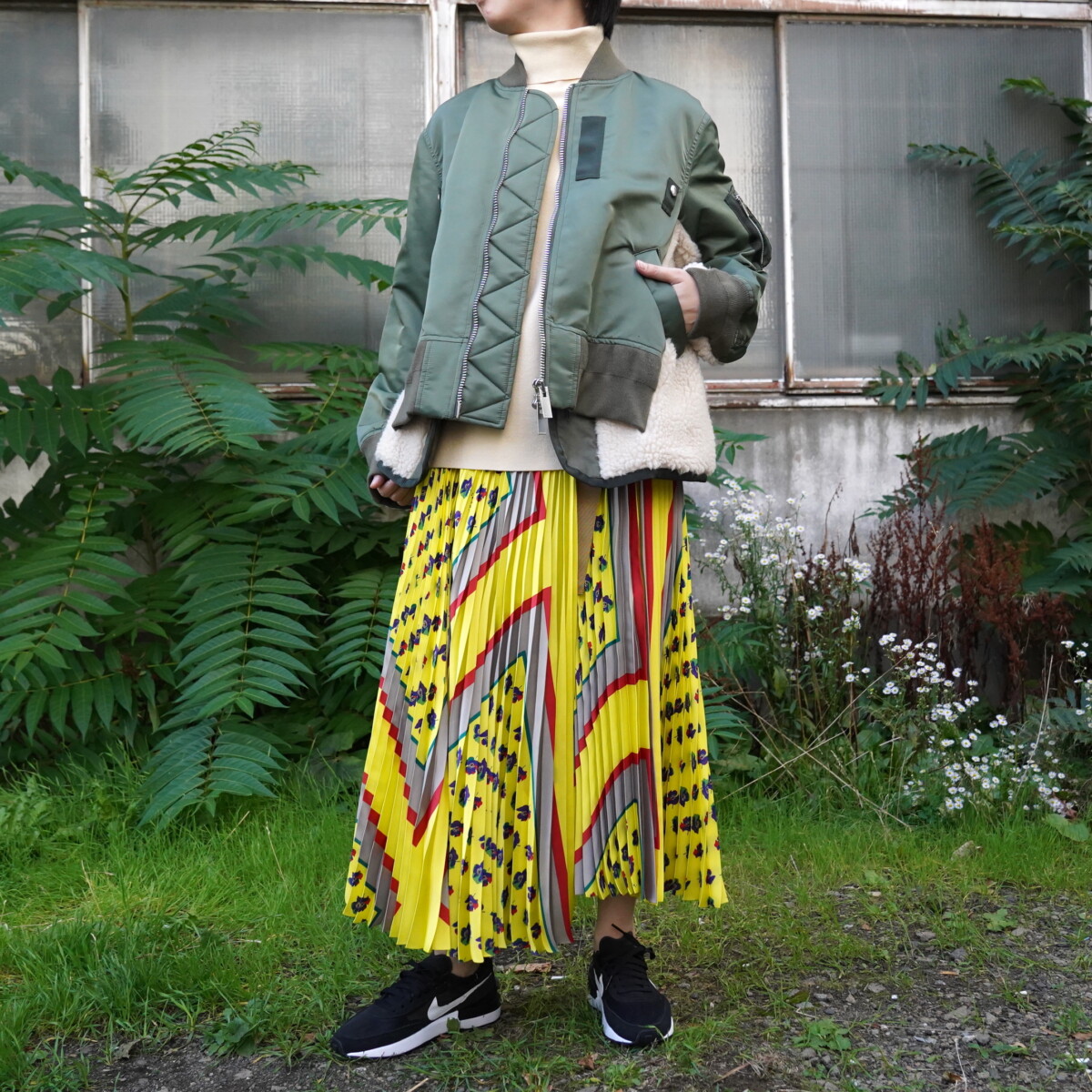 美品sacai Nylon Twill Mix Blouson ブルゾンサカイ-